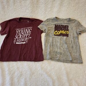 Boys Graphic T-Shirts (Marvel Comics & Hamilton) Size Medium